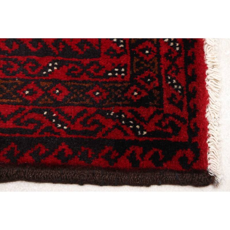 ECARPETGALLERY Hand-knotted Teimani Dark Navy, Red Wool Rug - 3'4 x 6'4