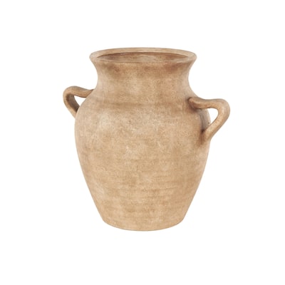 Ceramic Antique Style Textured Vase with Handles - Copper or White - Roche River Decor