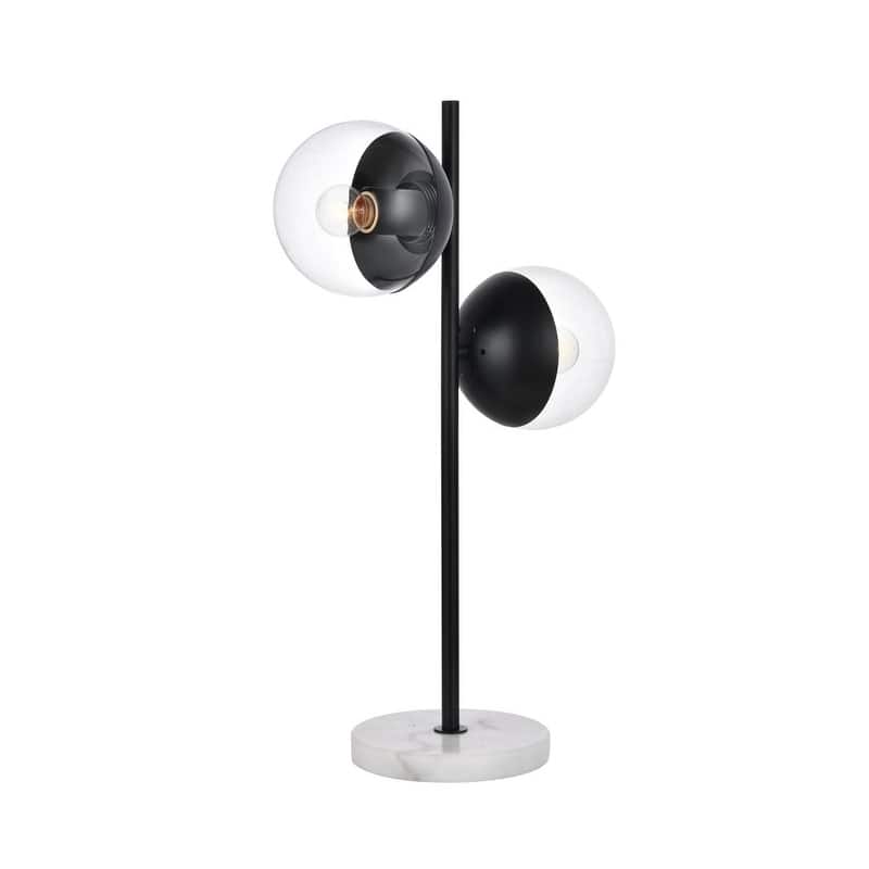 2-Light Table Lamp with Clear Glass