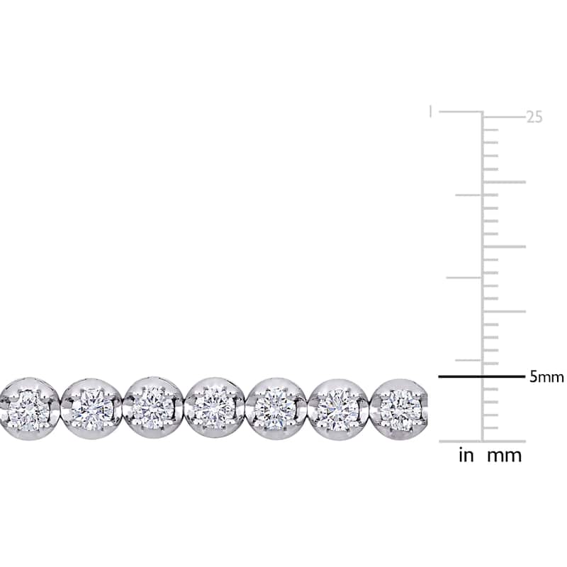 Miadora 5 1/4ct TW Diamond Tennis Bracelet 14k White Gold