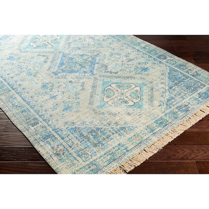 Livabliss Hermione Handmade Triple Medallion Cotton Area Rug