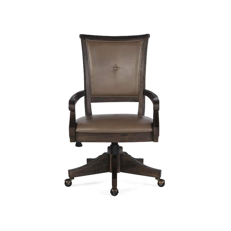 Magnussen Home Sutton Place Weathered Charcoal Fully Upholstered Swivel Chair - 22.5''W x 25.75''D x 38''H