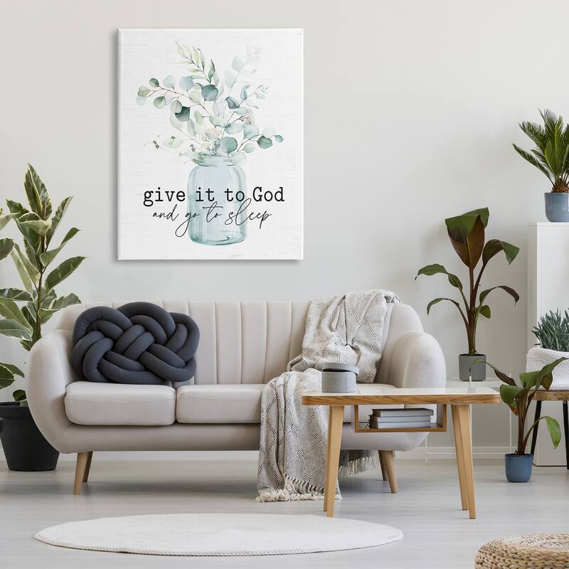 Stupell Give It To God Varied Botanical Plants Bouquet Canvas Wall Art, Design by Lettered and Lined
