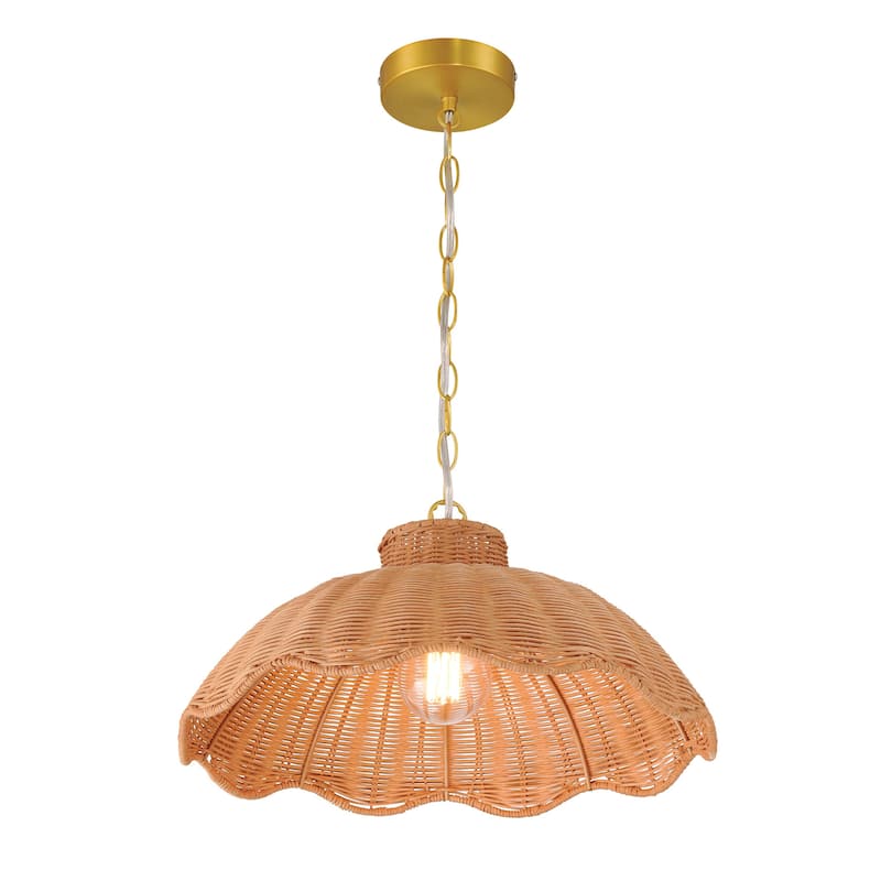 Scalloped Rattan Pendant Lighting