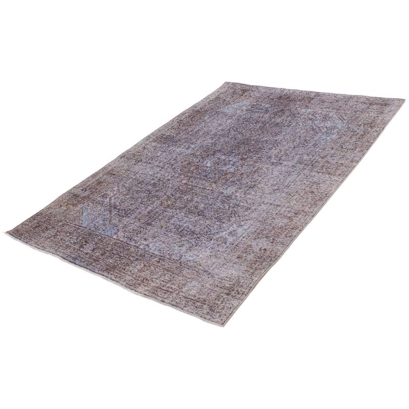ECARPETGALLERY Hand-knotted Color Transition Denim Blue Wool Rug - 6'2 x 9'5