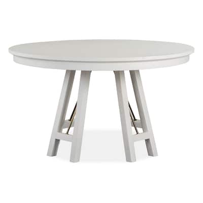 Magnussen Home Heron Cove Chalk White And Dovetail Grey 52" Round Dining Table - 52''W x 52''D x 30''H