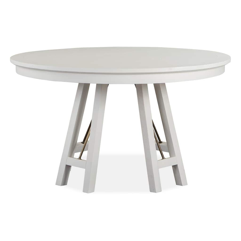 Magnussen Home Heron Cove Chalk White And Dovetail Grey 52" Round Dining Table - 52''W x 52''D x 30''H