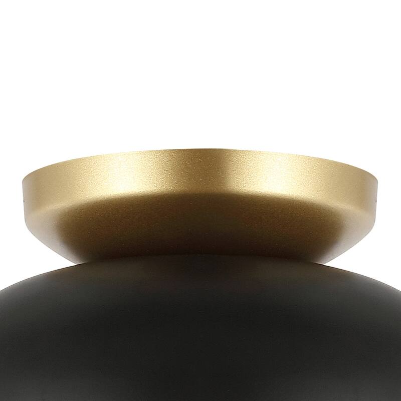 Rodanthe 8.5" 1-Light Classic Industrial Iron LED Flush Mount, by JONATHAN Y