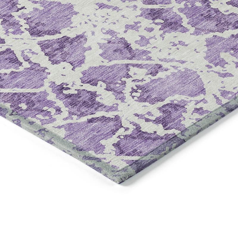 Machine Washable Indoor/ Outdoor Abstract Modern Chantille Rug