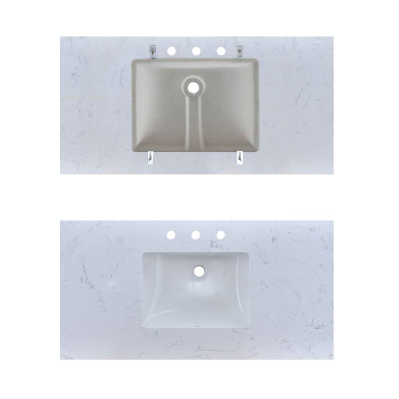 YASINU 48 Inch Engineered Marble Vanity Top with Rectangle Sink