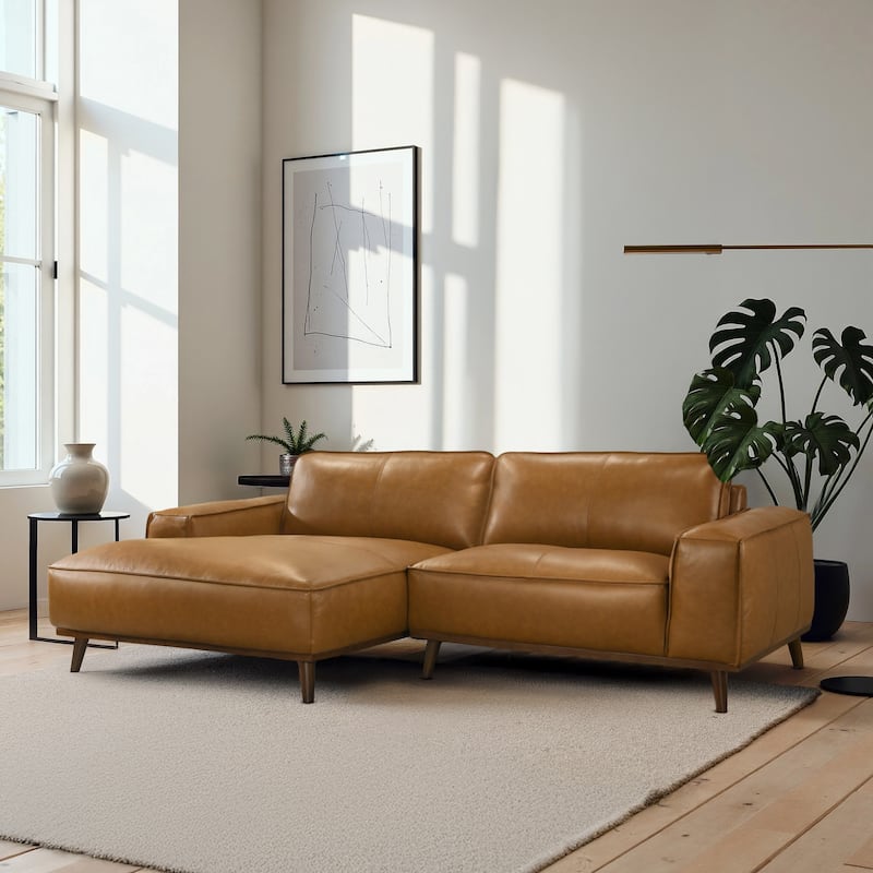 Dayton Genuine Leather Sectional with Chaise