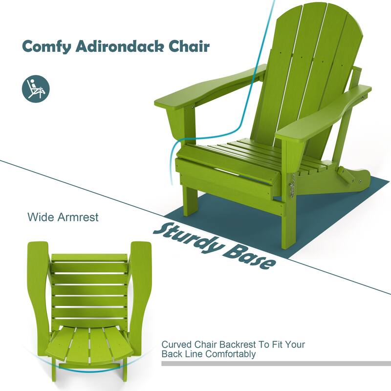 Poly Outdoor Adirondack Chair - Foldable All Weather