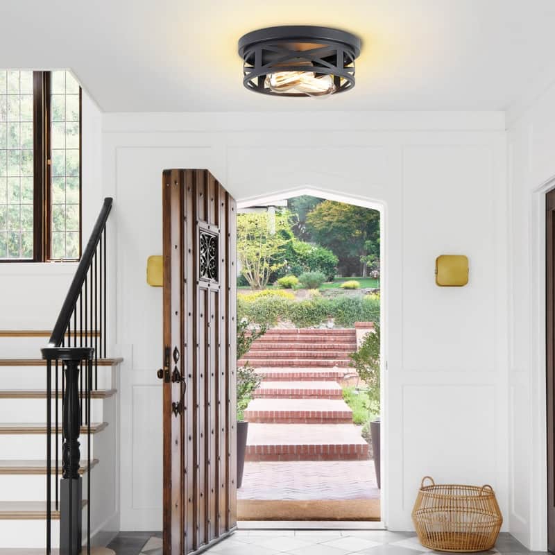 2 Light Farmhouse Flush Mount Ceiling Light-2 Pack