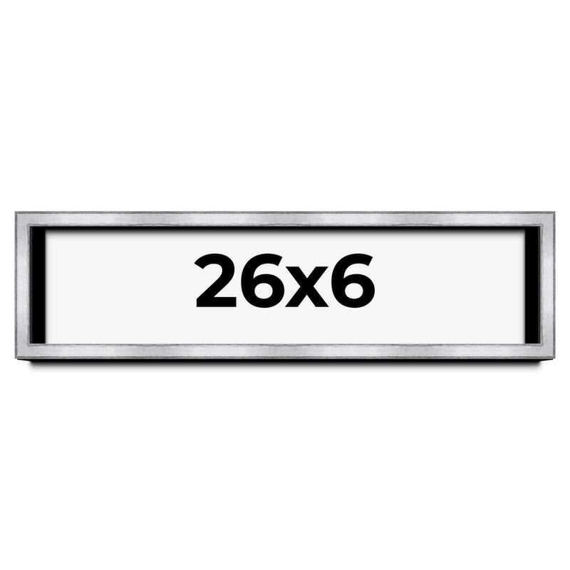 26x6 Shadow Box Frame Silver | 1.375 Inches Deep Real Wood