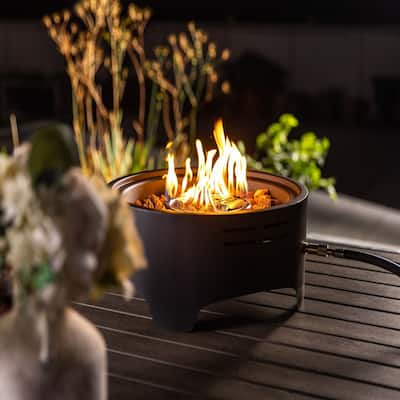 15" Propane Tabletop Gas Fire, 40000 BTU Round Steel Fire Pit