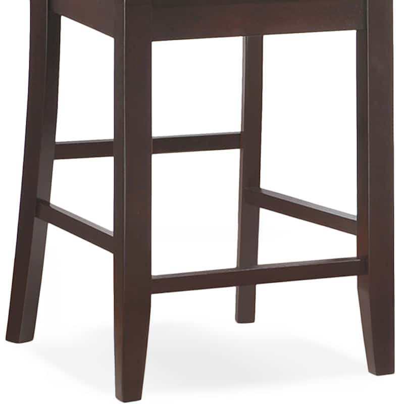 KD Furnishings Moss Heather Seat Wood Double Crossback Counter-height Stools (Set of 2)
