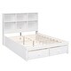 preview thumbnail 25 of 28, Full Size Platform Bed with Storage Headboard, Charging Station, 2-Drawers, Solid Pine Wood Bed Frame, Easy Assembly, Grey
