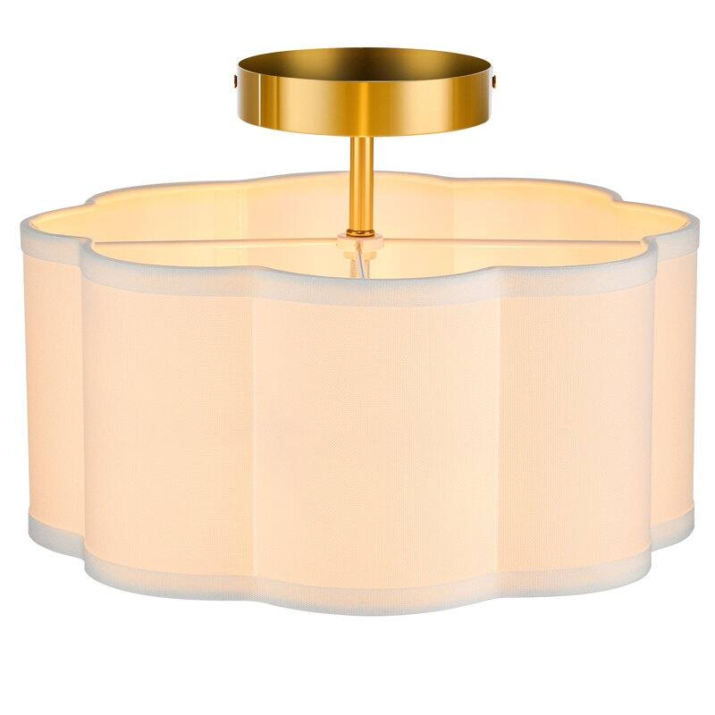 CO-Z 13 in 3-Light Semi Flush Mount Ceiling Light Fabric - 12.6"