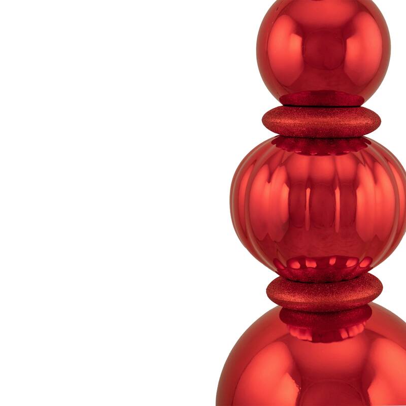 54" Shiny and Glittered Topiary Finial Tower Commercial Christmas Decoration
