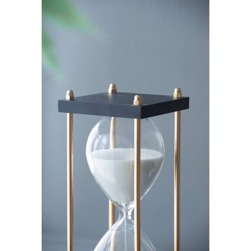 Set of 2, 4x4x9" Hour Glass In Stand (Approx.30Minutes), White