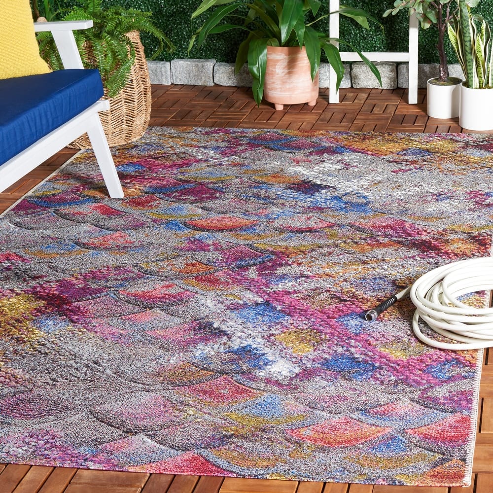 SAFAVIEH Barbados Germana Modern Waterproof Patio Backyard Rug