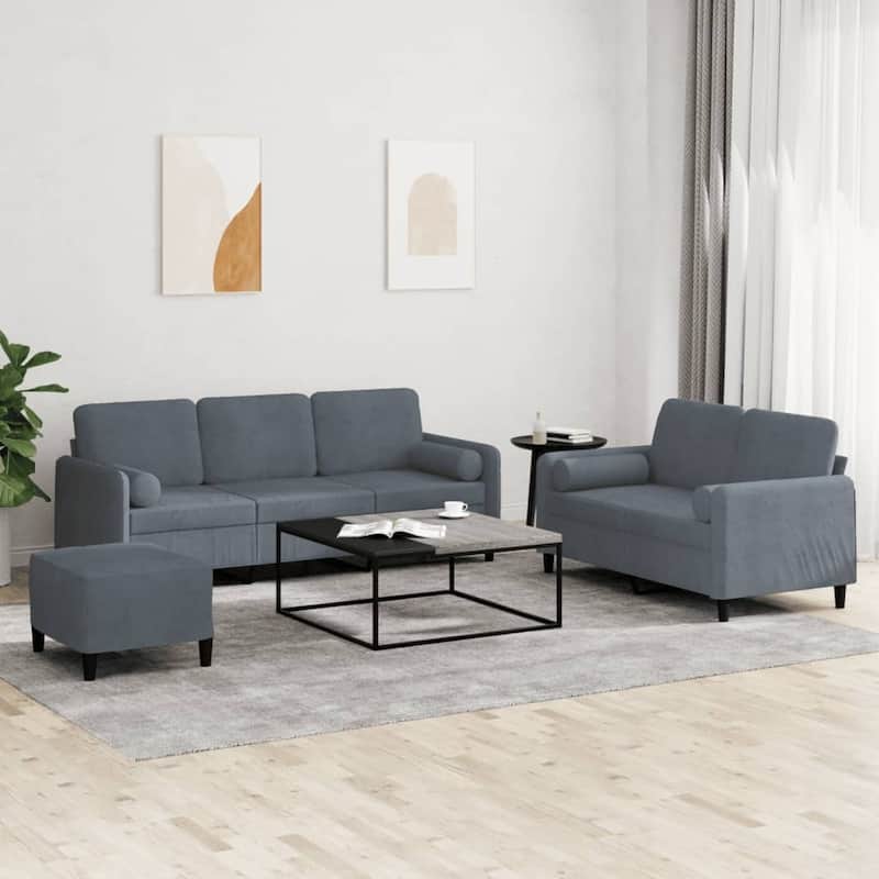 vidaXL Sofa Set Accent Couch Sectional Sofa for Living Room 2 Piece Velvet - 30.3 x 78.0 x 31.5 in