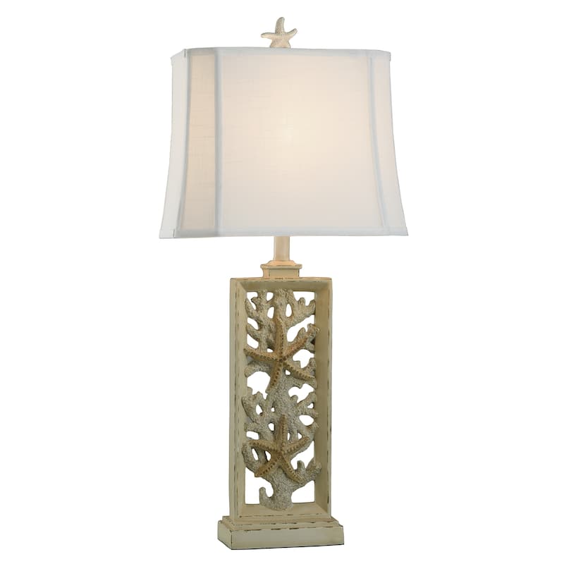 StyleCraft South Cove Weathered Cream Starfish Table Lamp
