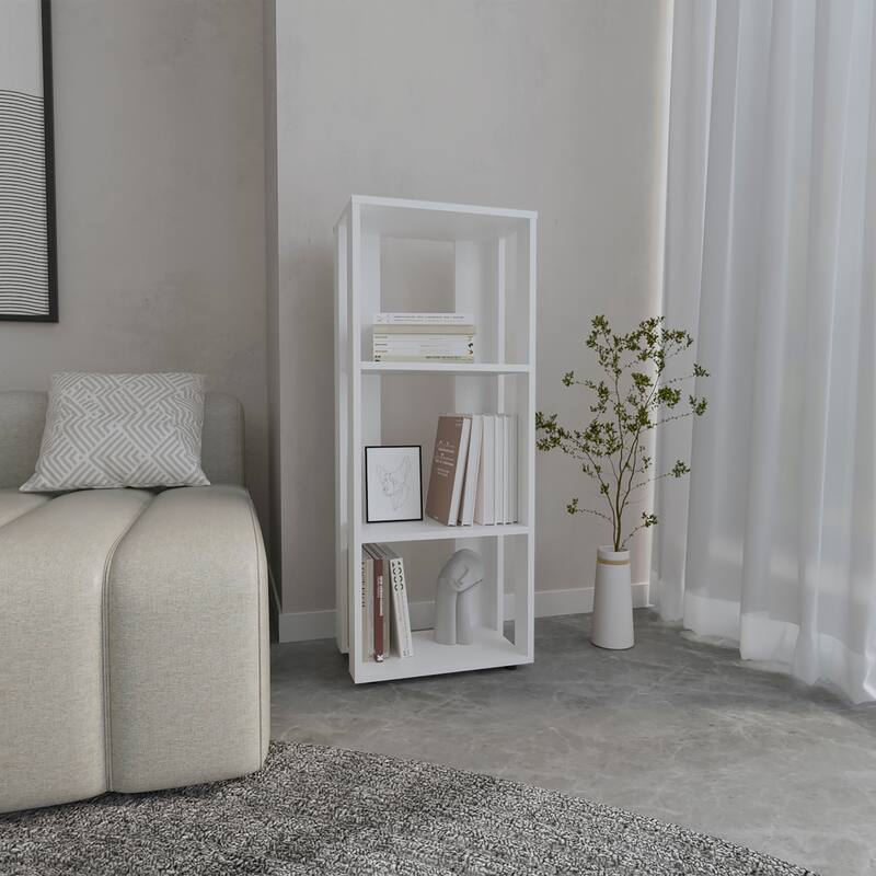 Office Library, 3 Shelves with durable engineered wood,FSC Certified CPSIA Compliant - White