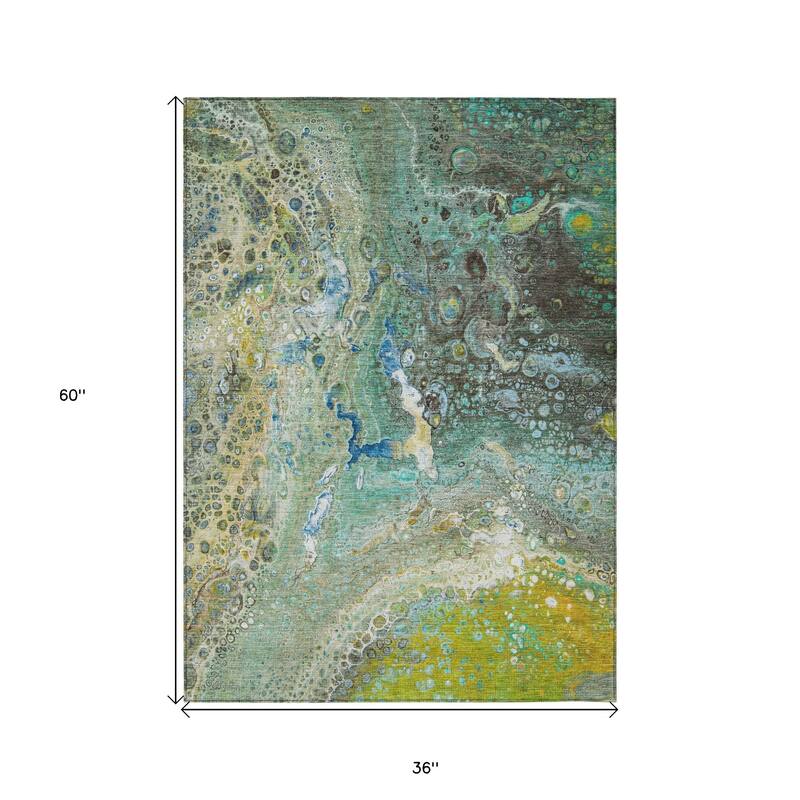 HomeRoots Abstract Contemporary Rectangle Outdoor Rug