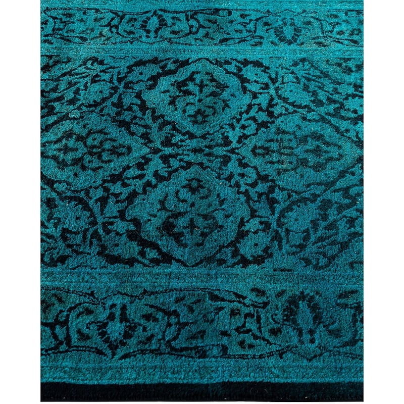 Fine Vibrance One-of-a-Kind Hand-Knotted Runner Rug - Black, 2' 5" x 7' 8" - 2' 5" x 7' 8"
