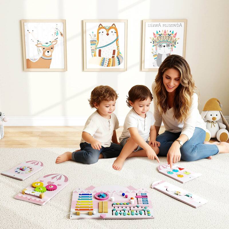 Costway 11-in-1 Montessori Wooden Sensory Board for Education and - See Details