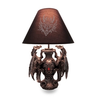 Gothic Guardians Of Light Medieval Dragons Table Lamp - 19 X 12.75