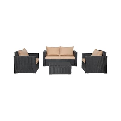 Landon 4-piece Wicker Outdoor Patio Furniture Set with Cushions