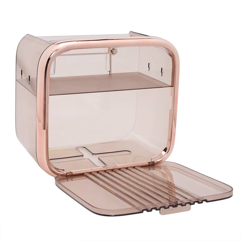 Paper Towel Box for Bathroom, Wall-Mounted Plastic Organizer Storage, Self Adhesive Dust Proof Waterproof