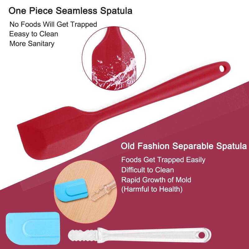 Silicone 2Pcs Heat Resistant Non-scratch Turner Non Stick Spatulas Set