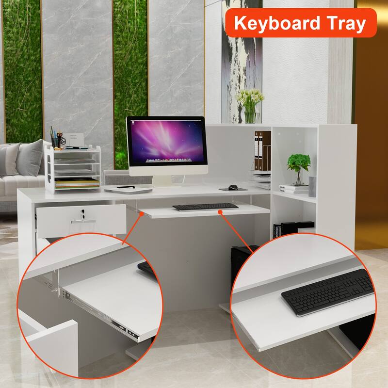Kerrogee L-Shape Laminate Reception Desk Computer Desk