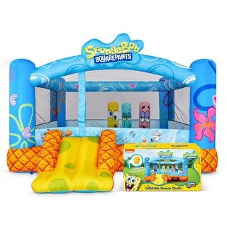 Sunny & Fun SpongeBob Bounce House with Blower, Stakes & Repair Kit