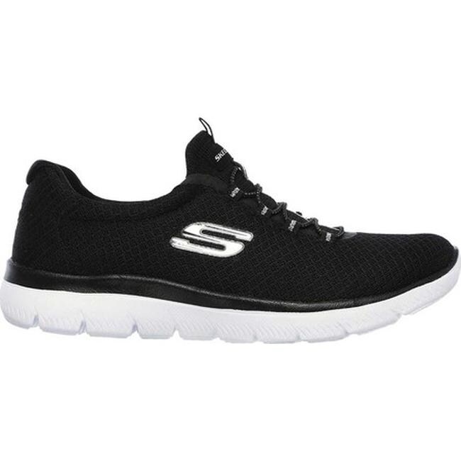 sketchers black womens trainers