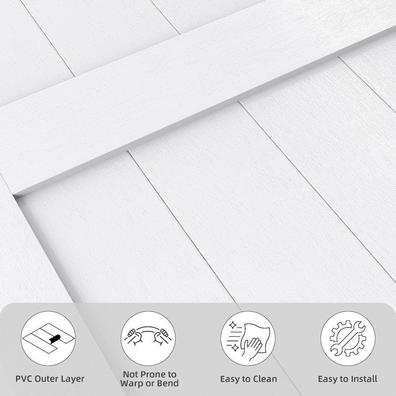 30''/36''/48'' x 84'' Manufactured Wood PVC Paneled Barn Door with Installation