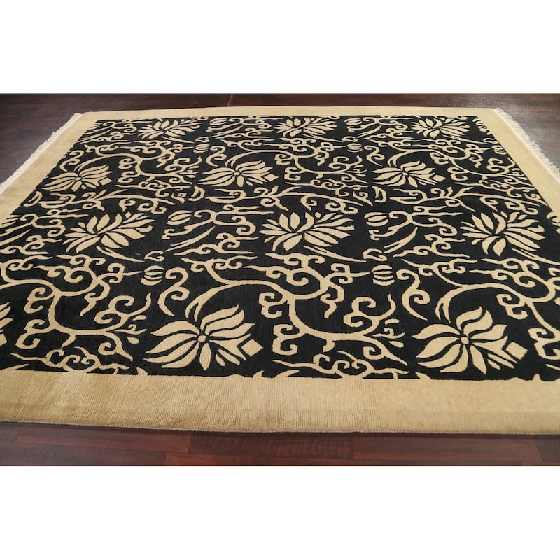 Vegetable Dye Oriental Nepalese Area Rug Hand-knotted Wool Carpet - 8'1" x 10'2"