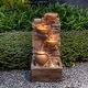 preview thumbnail 7 of 19, Teamson Home 28.5" Outdoor 4-Tier Stacked Stone Cascading Water Fountain with LED Lights