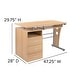 preview thumbnail 38 of 43, Pedestal 3-drawer Computer Desk with Keyboard Tray