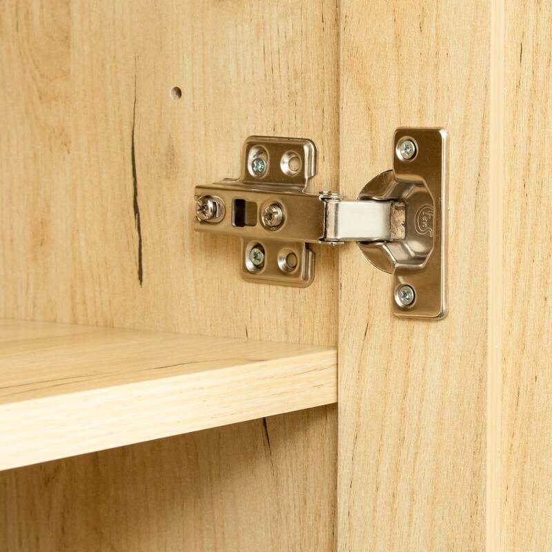High wardrobe and kitchen cabinet with 2 doors and 3 partitions to separate 4 storage spaces