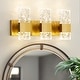 preview thumbnail 40 of 46, Modern Crystal Vanity Light Bathroom Light Fixtures Over Mirror LED Suitable for Bathroom Mirror 3-Light  - Gold
