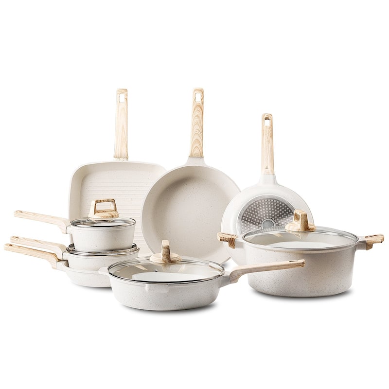 Aluminum Cookware Set with Non-Stick Pans and Lids