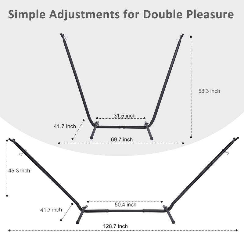 10.7 ft. 2-Person Brazilian-Style hammock with Stand - Convertible