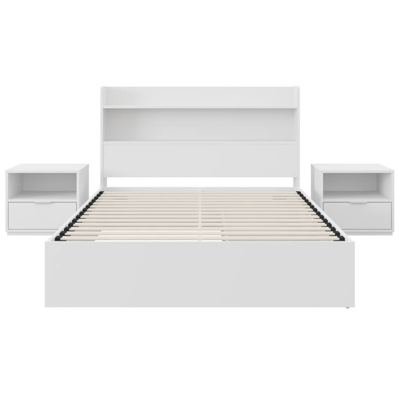 Hunter Platform Bed With Headboard And 2 Nightstands