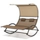 preview thumbnail 10 of 37, Outdoor Double Chaise Lounge Chair Rocking Lounger with Sunshade Canopy - 54.5"W*67.3"D*65.7"H