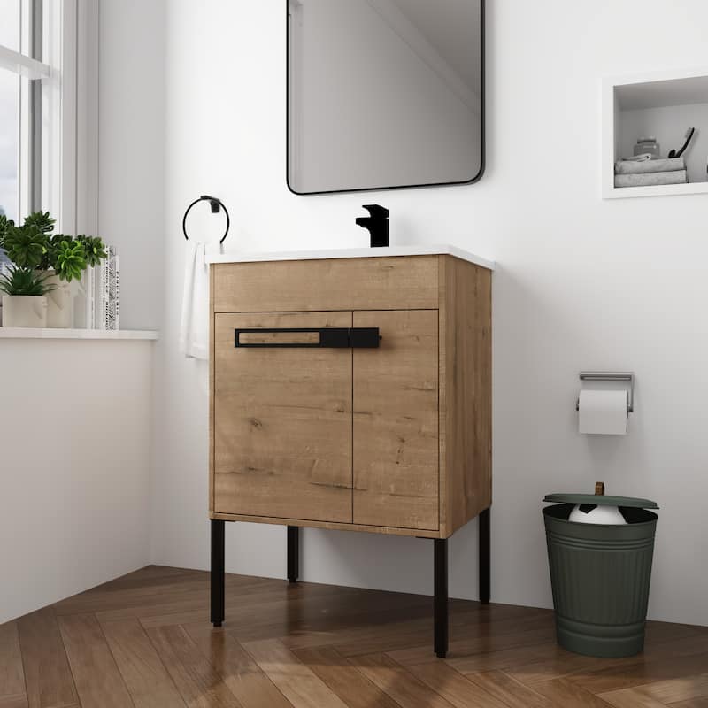 Beingnext 24"/30"/36" Bathroom Vanity with Sink, Freestanding/Floating Bathroom Vanity with Soft Close Door and Adjustable Shelf
