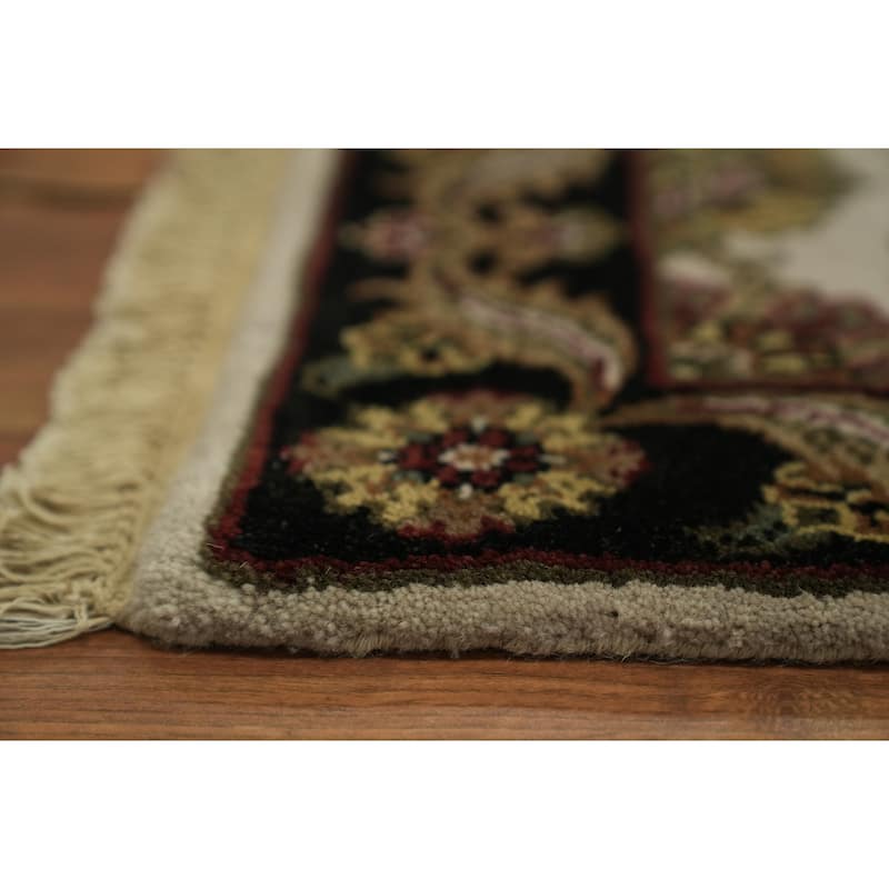 Hand Knotted Oriental 100% Wool Carpet Traditional All-Over Beige & Ivories Agra Runner Rug - 9' 6'' X 2' 6''